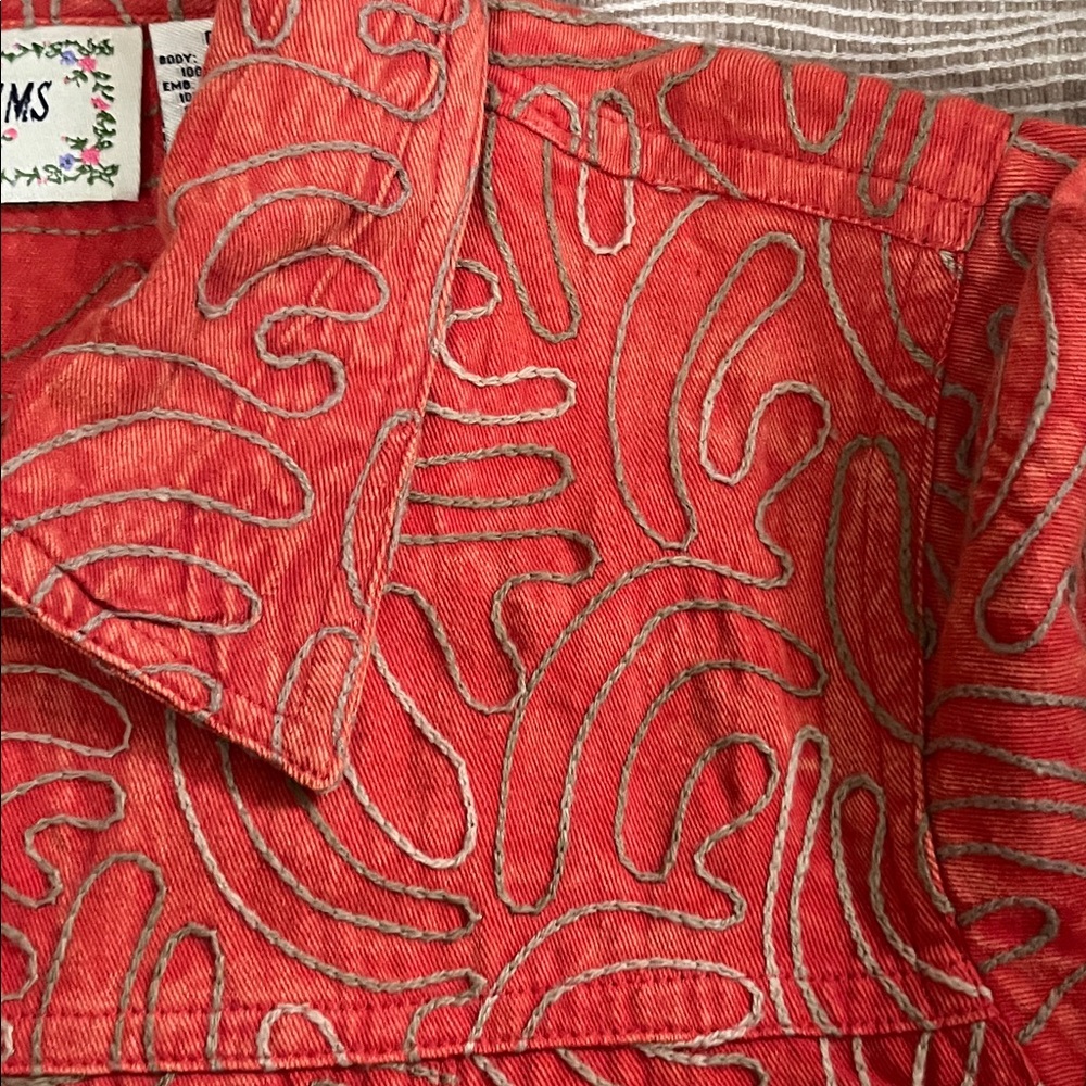 Tantrums Red Patterned Jean Jacket - image 2